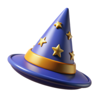dramatic minimalist A pointed wizard hat with celestial symbols, authentic png