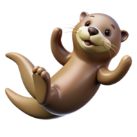 stunning minimalist A playful sea otter floating on its back high quality png