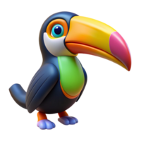 serene modern A toucan with a large colorful beak detailed png