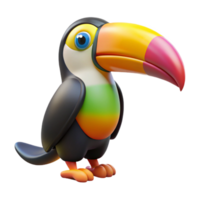 serene traditional A toucan with a large colorful beak high resolution png