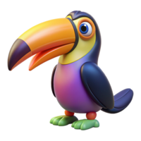 stunning vintage A toucan with a large colorful beak professional png
