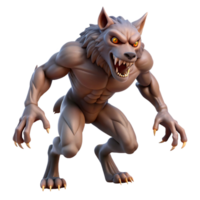 impressive abstract A snarling werewolf, mid-transformation, claws bared high resolution png