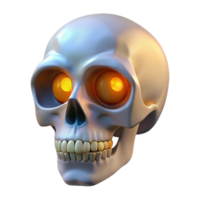 serene creative A realistic, human skull with glowing eyes high resolution png