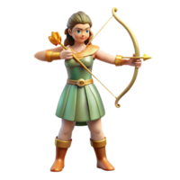 stunning abstract Artemis, Goddess of the Hunt, with bow and arrow, high resolution png