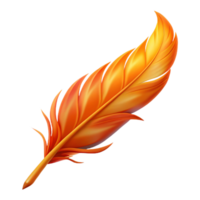 impressive abstract Phoenix Feather, single fiery feather, high resolution png