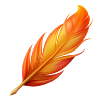 magnificent traditional Phoenix Feather, single fiery feather, professional png