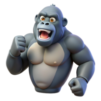 serene rustic A gorilla, beating chest, authentic png