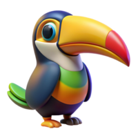 impressive vintage A colorful toucan with a large beak genuine png