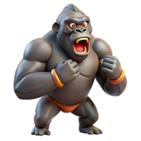 impressive abstract A gorilla beating its chest authentic png