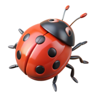 serene traditional A crawling ladybug, high resolution png