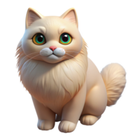vibrant minimalist A purring Persian cat, exclusive png