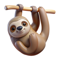 magnificent artistic A hanging sloth, high resolution png