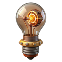 stunning modern Steampunk light bulb with exposed filaments and intricate wiring high resolution png