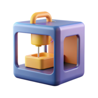 impressive artistic 3D printer printing an object 4K png
