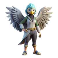 serene creative Harpy, half-human, half-bird genuine png