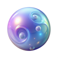 vibrant creative A single, floating bubble with magical swirls inside 4K png