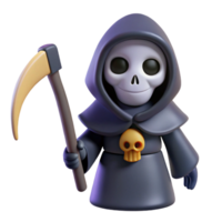 magnificent rustic A stylized, cartoon grim reaper scythe 4K png
