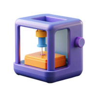 vibrant minimalist 3D printer printing a small object professional png