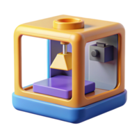 impressive vintage 3D printer printing a small object high quality png