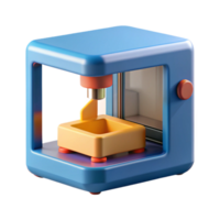elegant contemporary 3D printer printing a small object high resolution png