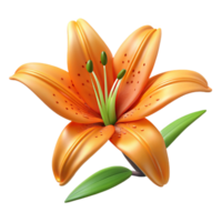 serene abstract Single tiger lily authentic png