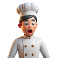 wonderful modern Surprised chef, white uniform, high quality png