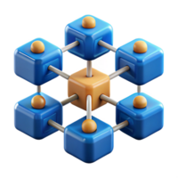 elegant modern Blockchain technology network diagram premium png