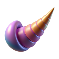 impressive rustic Single, realistic unicorn horn, spiraled and pointed authentic png