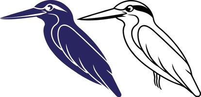 Elegant Kingfisher Line Art Minimalist Bird Drawing for Prints free eps vector