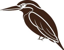 Elegant Kingfisher Line Art Minimalist Bird Drawing for free eps vector