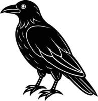 Minimalist Crow Silhouette Mysterious Bird Outline Design for feee vector