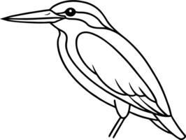 Elegant Kingfisher Line Art Minimalist Bird Drawing for Prints for free vector