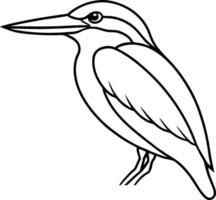 Elegant Kingfisher Line Art Minimalist Bird Drawing for Prints vector