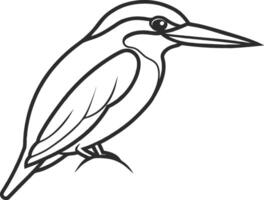 Elegant Kingfisher Line Art Minimalist Bird Drawing for Prints free vector
