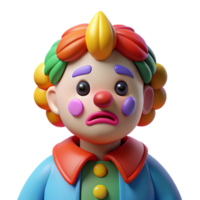 vibrant abstract Sad clown with colorful makeup, original png