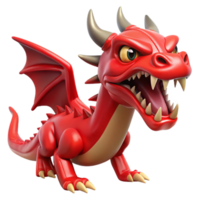 magnificent abstract A powerful dragon, red scales, sharp teeth, original png
