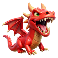 extraordinary contemporary A powerful dragon, red scales, sharp teeth, high resolution png