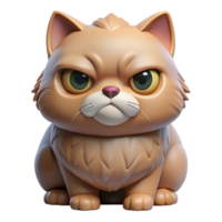 impressive rustic A grumpy Persian cat, with a flat face high quality png