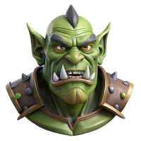 beautiful modern A detailed portrait of a fierce orc warrior's head, exclusive png