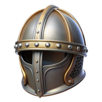 impressive traditional A detailed illustration of a knight's helmet, metallic and ornate, 4K png