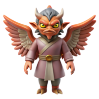 extraordinary modern Tengu, winged goblin, Japanese mythology, high resolution png