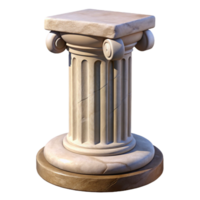 magnificent modern Ionic column base, stone, weathered, detailed png