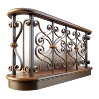 wonderful rustic Balcony railing, wrought iron, decorative, high resolution png