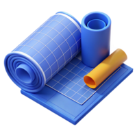 elegant abstract Blueprints, rolled up, architectural plans, exclusive png