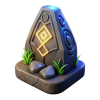 beautiful artistic A stylized, glowing runestone with ancient symbols, professional png