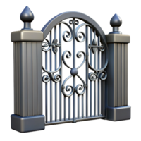 beautiful rustic A stylized, ornate iron gate, premium png