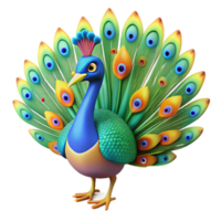 extraordinary minimalist A colorful peacock, displaying its feathers genuine png