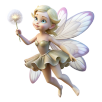wonderful classic A delicate fairy, iridescent wings, holding a dandelion seed, authentic png