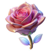wonderful minimalist A single enchanted rose, sparkling petals, magical aura, authentic png