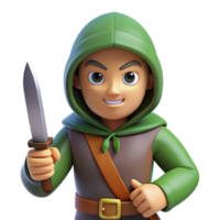 stunning traditional A sly rogue, dagger in hand, cunning expression, high resolution png